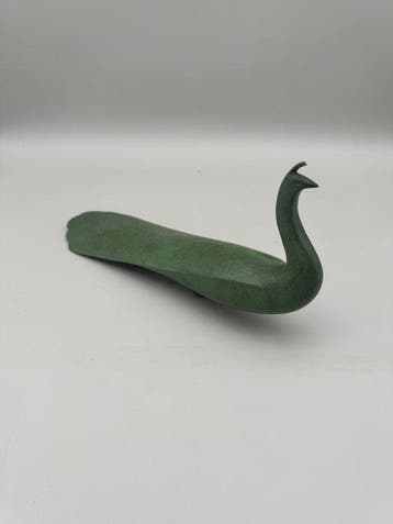 Japanese Bronze Peacock Sculpture – Artist-Made Patinated
