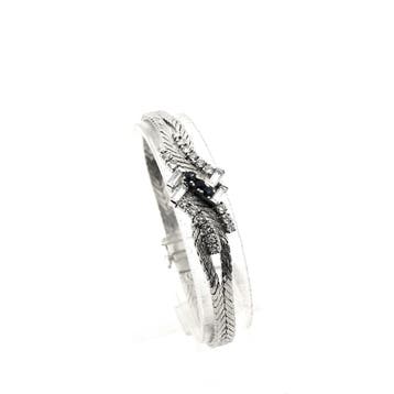 Witgouden armband met saffier en diamant 0,85 ct., Gebruikt, Ophalen of Verzenden, Met edelsteen, Goud