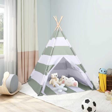 vidaXL Kindertent Grijs en Wit 120 x 120 x 150 cm Massief, Kinderen en Baby's, Verzenden, Nieuw