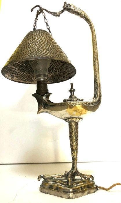 Lamp - Aigle - Metaal, Verzilverd - Verzilverd metaal, Antiek en Kunst, Kunst | Designobjecten