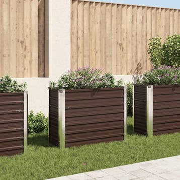 vidaXL Plantenbak verhoogd 100x40x77 cm gegalvaniseerd staal, 100 cm of meer, Verzenden, Nieuw, Metaal