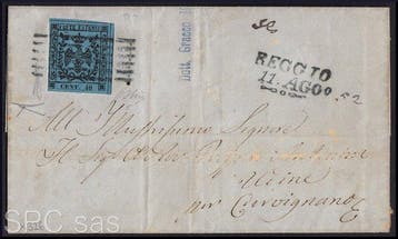 Italiaanse oude staten - Modena 1852 - Uitgifte zonder punt, Gestempeld