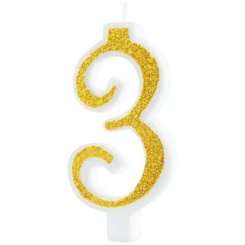 Cijferkaars Goud Glitter #3, Verzenden, Nieuw