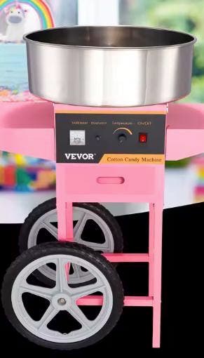 Commerciële suikerspinmachine 1000W met kar en RVS kom, Verzenden, Nieuw