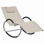 vidaXL Ligbed met kussen textileen crème, Tuin en Terras, Ligbedden, Verzenden, Nieuw