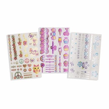 Tatoeages metallic 75 stuks voor meisjes - Tatoeages, Ophalen of Verzenden, Nieuw