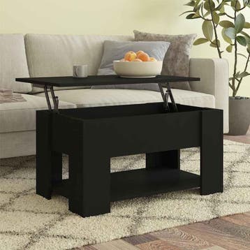 vidaXL Salontafel 79x49x41 cm bewerkt hout zwart, Minder dan 50 cm, 50 tot 100 cm, Verzenden, Nieuw