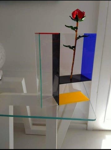 Frank Kerdill - Vaas - Acryl - Mondriaan-vaas in acryl