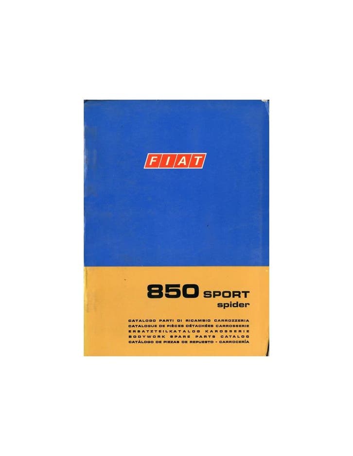 1970 FIAT 850 SPORT SPIDER CARROSSERIE ONDERDELENHANDBOEK, Auto diversen, Handleidingen en Instructieboekjes