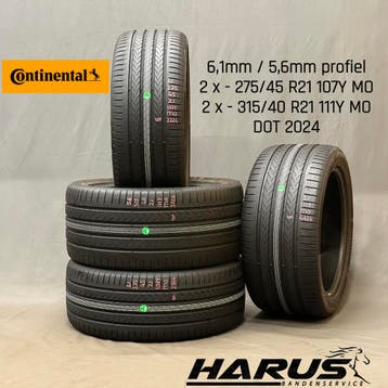 275/45/21 315/40/21 Continental zomerbanden 6,1/5,6mm 4X, Gebruikt, Band(en), Personenwagen, 315 mm
