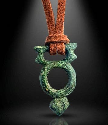 Keltisch Brons Amulet, Pendant, Zeldzaam Keltisch bronzen