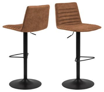 2dekans | Barkruk Trofors – Set van 2 – Cognac – Stijlvolle, Ophalen of Verzenden, Zo goed als nieuw