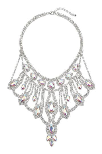 KIMU® Grote Diamanten Zilveren Halsketting Ketting Zilver Gl, Kunststof, Verstelbaar, Nieuw, Ophalen of Verzenden