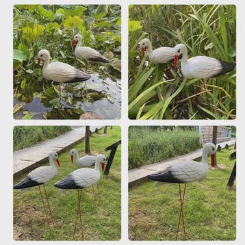 Realistische Ooievaar Figuur - Tuindecoratie Vogel Standbeel