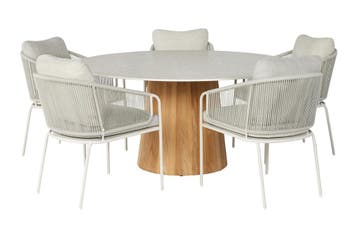 Suns Nappa/Sorolo Ronde Tuinset Ø160 cm - Neolith® | KORTING, Verzenden, Nieuw, Hout, Tuinset