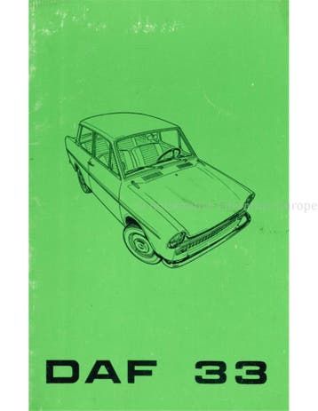 1970 DAF 33 INSTRUCTIEBOEKJE NEDERLANDS