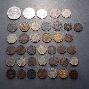 Duitsland, Oostenrijk, Hongarije. Lote de 39 monedas (2