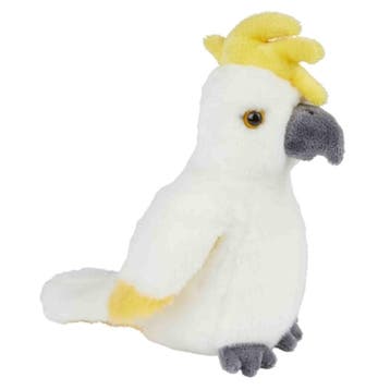 Kaketoe knuffel - pluche - 18 cm - wit - vogelknuffel, Verzenden, Nieuw