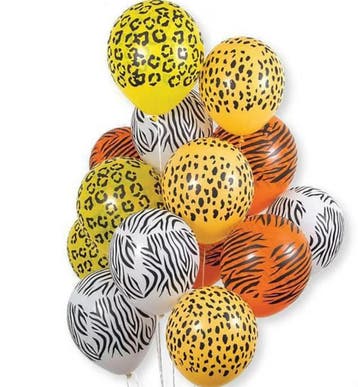 Jungle Animals folieballonnen set Aap,Leeuw,Olifant en Giraf, Verzenden, Nieuw, Versiering, Overige
