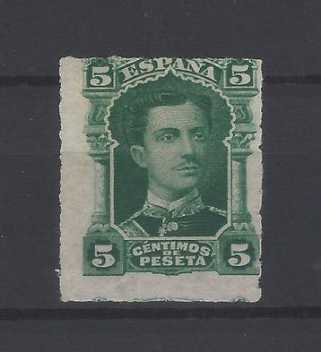 Spanje 1877 - Alfonso XII-zegel niet geadopteerd - kleur, Gestempeld