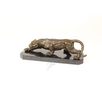 BRONZEN BEELD VAN EEN SLUIPENDE PANTER (Interieur), Verzenden, Nieuw