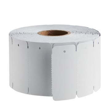 35x75mm - Witte Kartonnen Labels op Rol / Hangetiketten