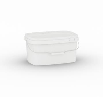 Emmer met deksel 5 liter rechthoekig