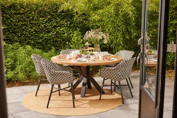 Hartman Delphine dining tuinstoel - Zwart/Wit, Verzenden, Nieuw, Overige materialen