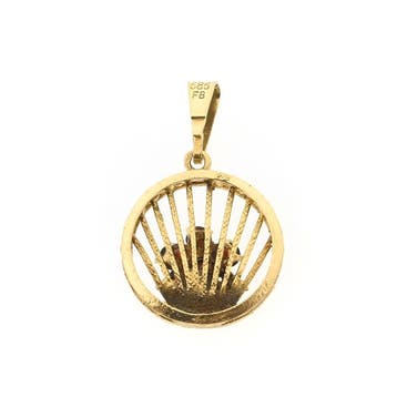 Gouden hanger met granaat (Hanger of bedel), Ophalen of Verzenden, Gebruikt, Goud, Overige merken