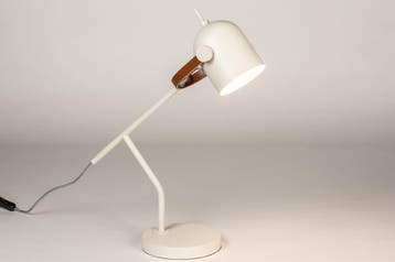 Rietveld Tafellampen - Grijs, Creme - Metaal, Leer/Leder, Verzenden, Nieuw