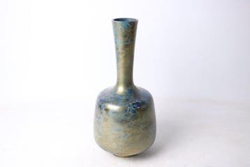 Vaas - Brons - Japan - Takaoka Blauwe Bronzen Vaas (Zonder, Antiek en Kunst