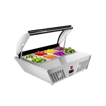 GGM Gastro | Koelvitrine - tafelmodel - voor 8x GN 1/6 of 4x, Verzenden, Nieuw in verpakking