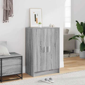 vidaXL Schoenenkast 60x35x92 cm bewerkt hout grijs sonoma, Verzenden, Nieuw
