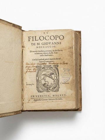 M. Giovanni Boccaccio - Il Filocopo - 1575, Antiek en Kunst