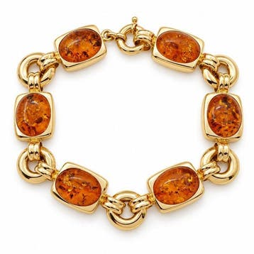Armband - 18 karaat Geel goud - 30.00ct. tw. Barnsteen -, Nieuw