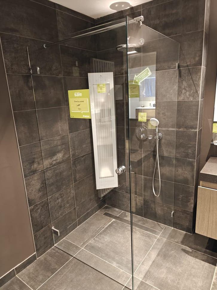 Showmodel profielloze douchecabine 100x100 - 0033, Doe-het-zelf en Verbouw, Sanitair, Douche, Nieuw, Chroom, Glas, Ophalen