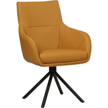 Set van 8 Leren draaibare eetkamerstoelen Fancy - Toledo, Ophalen of Verzenden, Nieuw, Leer