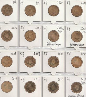 Nederlandse Antillen. Beatrix. 5 Gulden 1998 t/m 2013