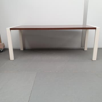 Ahrend Portal bureau - 200x80 cm - bruin eiken blad/wit fram, Ophalen of Verzenden, Nieuw
