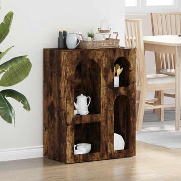 vidaXL Dressoir ELST Gerookt eiken 59 x 35 x 80.5 cm Bewerkt, Verzenden, Nieuw, Overige houtsoorten, Minder dan 50 cm