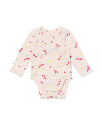 HEMA Newborn meegroei overslagromper kersen ecru, Verzenden, Nieuw