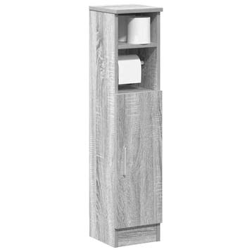 vidaXL Badkamerkast met rolhouder 20,5x22x90 cm grijs sonoma, Verzenden, Nieuw, (Half)hoge kast