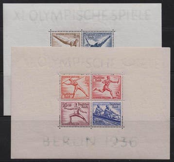 Duitse Rijk 1936 - Olympiade-blokpaar - Michel Block 5/6, Gestempeld