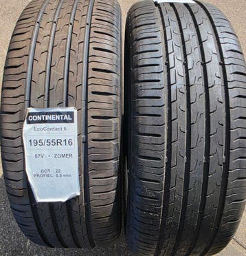 195/55r16 87V continental 2 stuks., Auto-onderdelen, Banden en Velgen, Ophalen, 16 inch, Nieuw, Band(en)