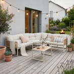 Loungeset Karg tuinset met kussens beige casa.pro, Tuin en Terras, Verzenden, Nieuw