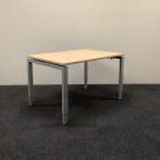 verstelbaar bureau 120x80 cm, Grijs metalen poten - Ahorn, Huis en Inrichting, Bureaus, Ophalen of Verzenden, In hoogte verstelbaar