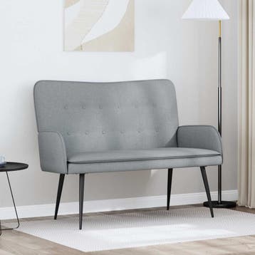 vidaXL 2-Zits Sofa Lichtgrijs 115 x 61 x 87 cm Stof, Verzenden, Minder dan 150 cm, Stof, Nieuw