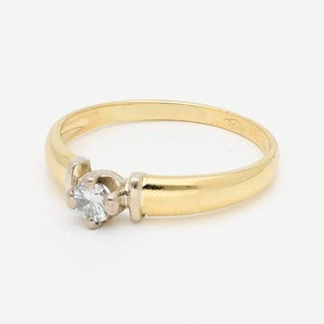 Ring - 18 karaat Geel goud Diamant (Natuurlijk) - Solitair, Nieuw