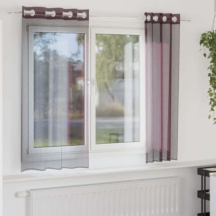 vidaXL Gordijnen Voile met doorvoertules 2 st 140x175 cm, Huis en Inrichting, Stoffering | Gordijnen en Lamellen, Nieuw, Verzenden