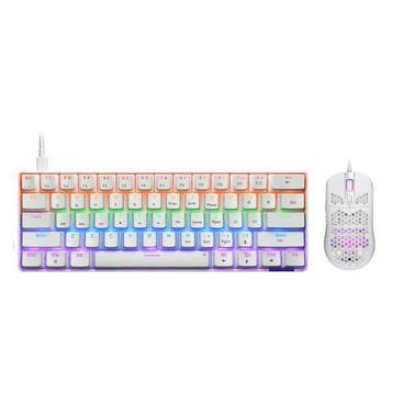 ISY IBG-1000-US Gamingmuis en Toetsenbord set - Wit PS4, Ophalen of Verzenden, Zo goed als nieuw